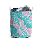 Hereditary Cancer Awareness Australia Indigenous Laundry Basket Pink and Teal - Aussie Hoodie
