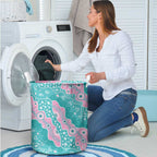 Hereditary Cancer Awareness Australia Indigenous Laundry Basket Pink and Teal - Aussie Hoodie