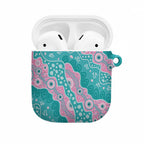 Hereditary Cancer Awareness Australia Indigenous AirPods Case Pink and Teal - Aussie Hoodie