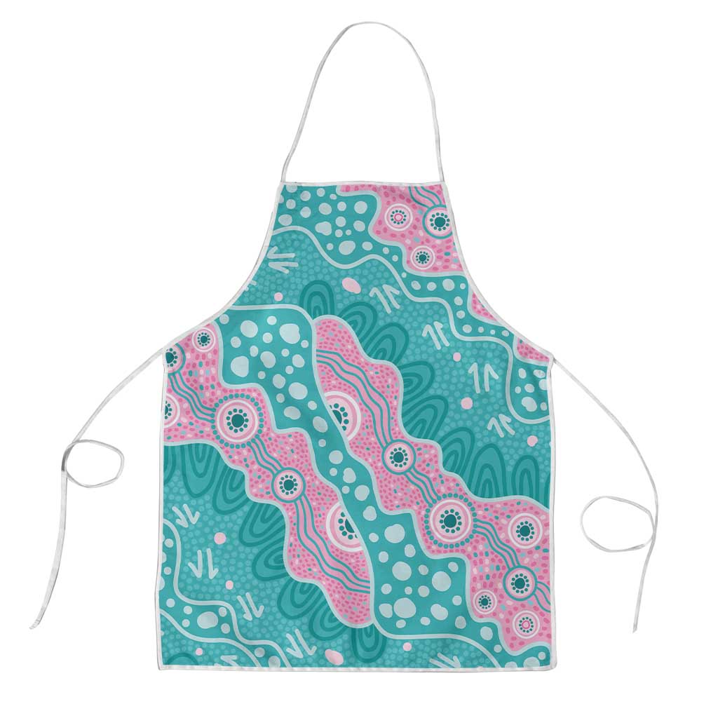 Hereditary Cancer Awareness Australia Indigenous Apron Pink and Teal - Aussie Hoodie