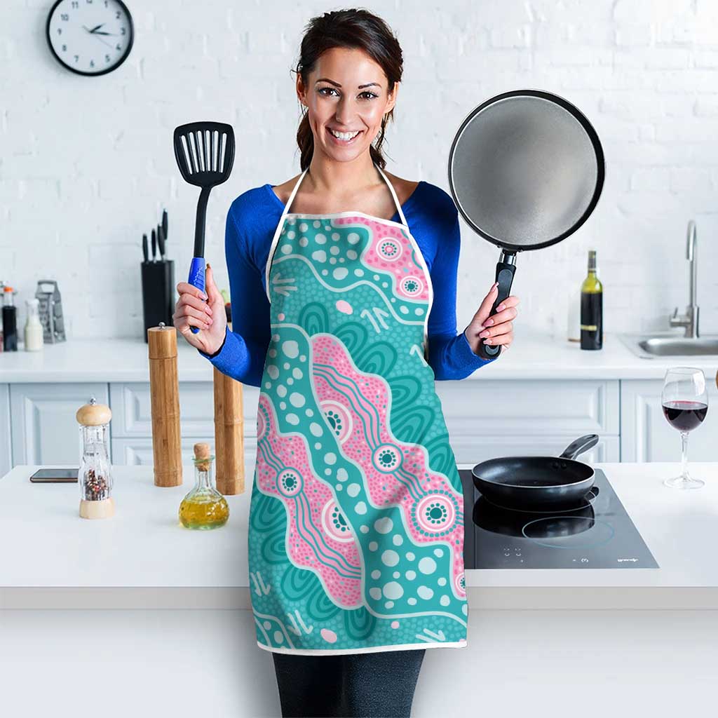 Hereditary Cancer Awareness Australia Indigenous Apron Pink and Teal - Aussie Hoodie