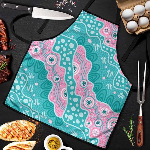 Hereditary Cancer Awareness Australia Indigenous Apron Pink and Teal - Aussie Hoodie