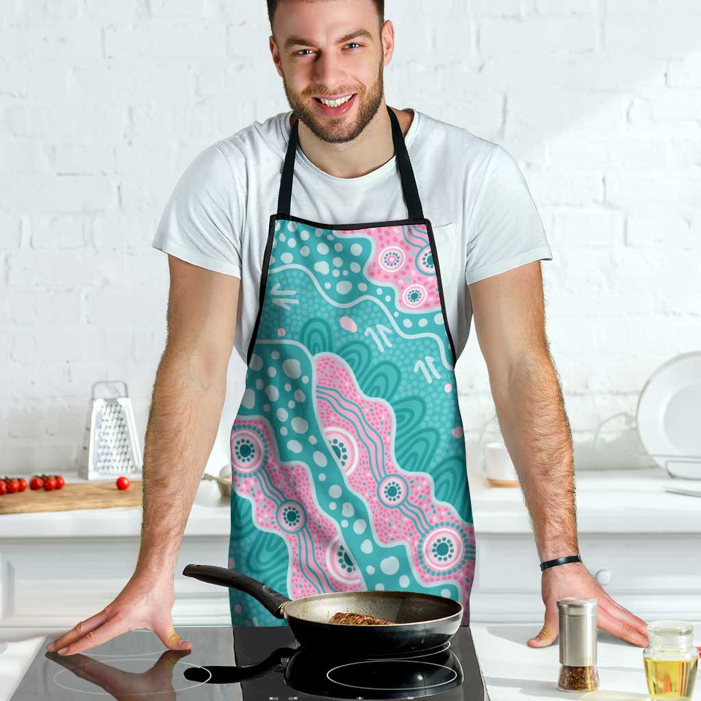 Hereditary Cancer Awareness Australia Indigenous Apron Pink and Teal - Aussie Hoodie