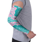 Hereditary Cancer Awareness Australia Indigenous Arm Sleeves Pink and Teal - Aussie Hoodie