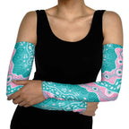 Hereditary Cancer Awareness Australia Indigenous Arm Sleeves Pink and Teal - Aussie Hoodie