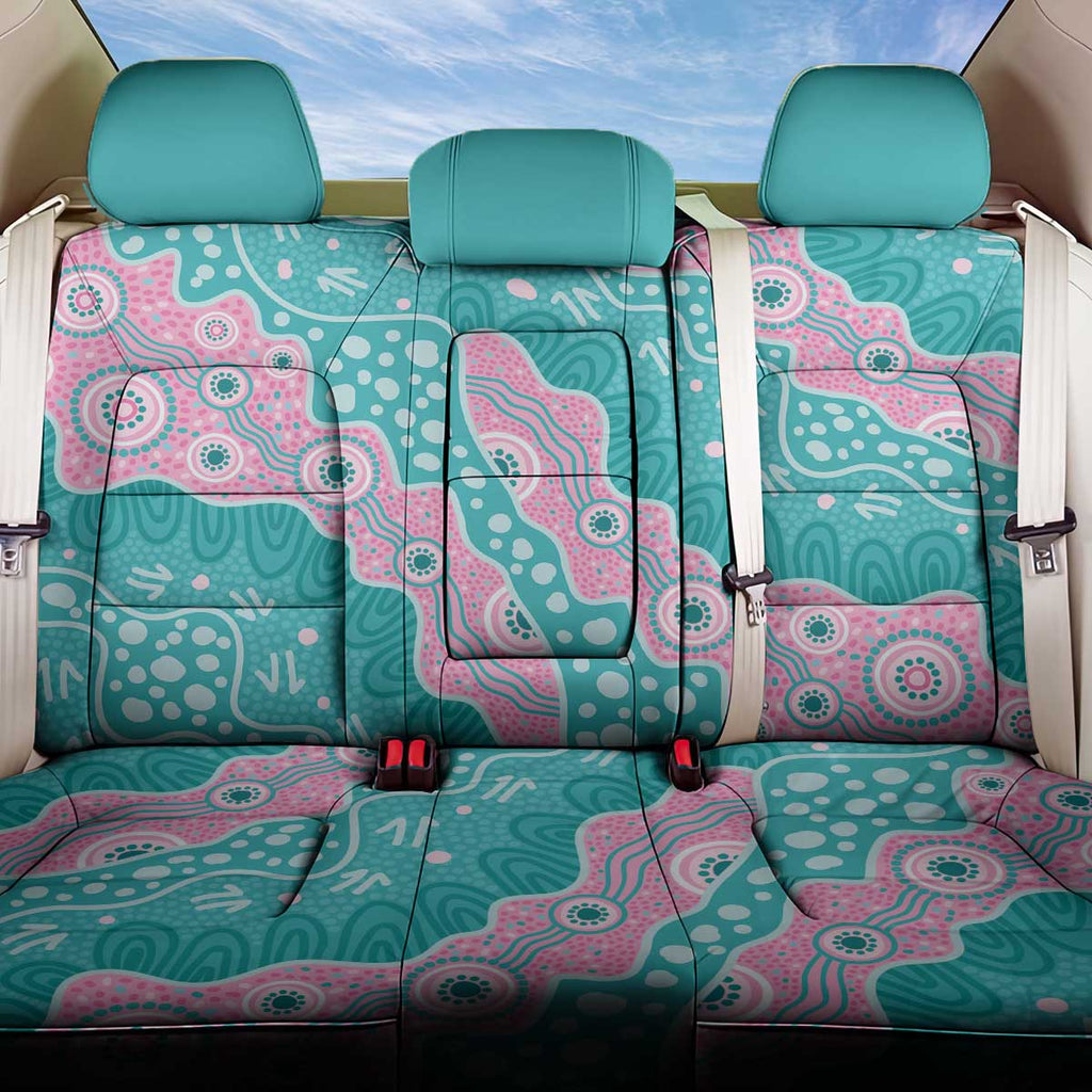 Hereditary Cancer Awareness Australia Indigenous Back Car Seat Cover Pink and Teal - Aussie Hoodie