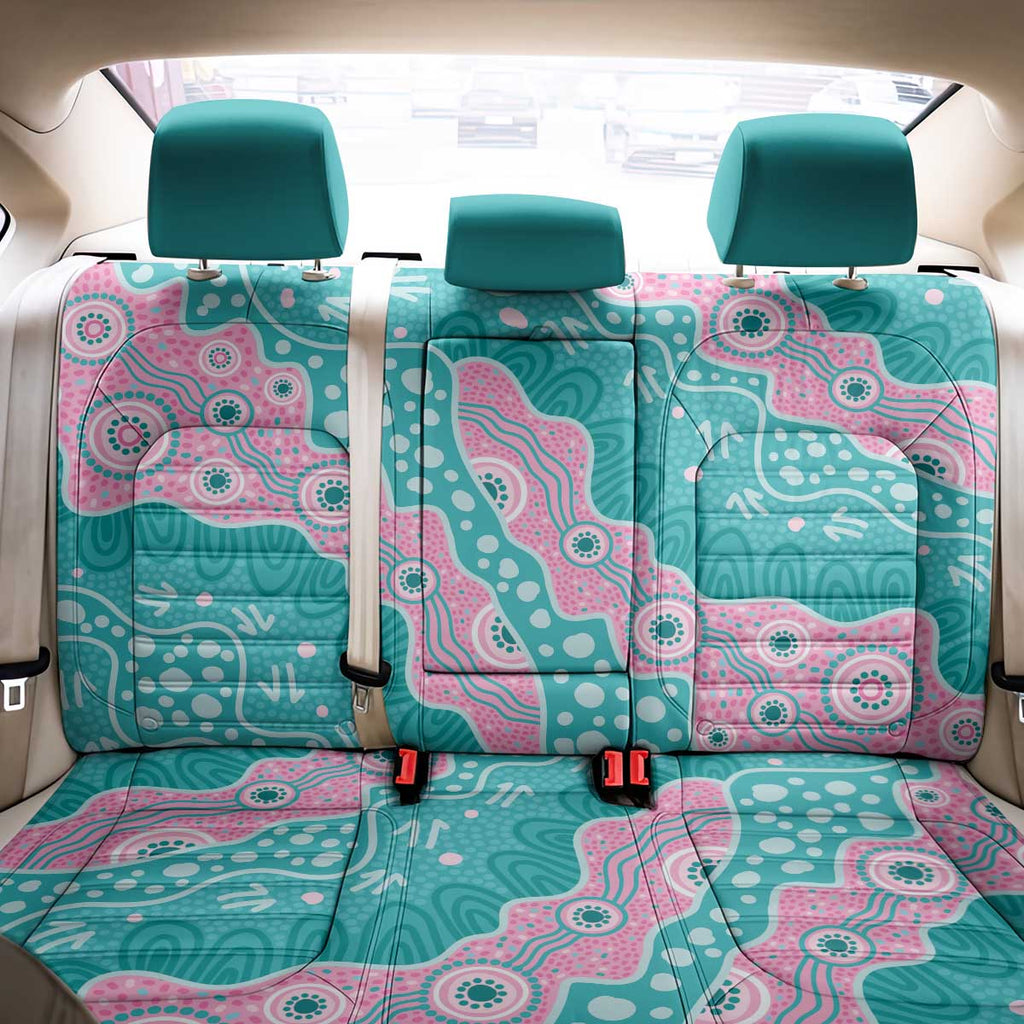 Hereditary Cancer Awareness Australia Indigenous Back Car Seat Cover Pink and Teal - Aussie Hoodie