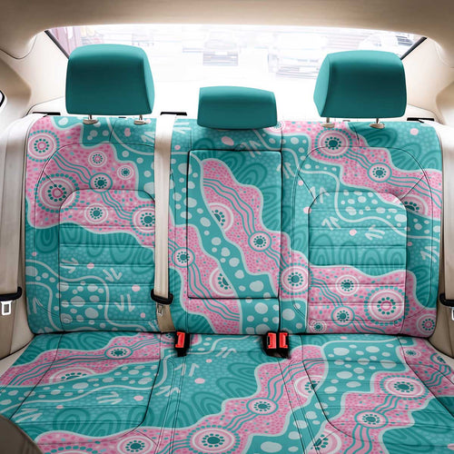 Hereditary Cancer Awareness Australia Indigenous Back Car Seat Cover Pink and Teal - Aussie Hoodie