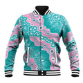 Hereditary Cancer Awareness Australia Indigenous Baseball Jacket Pink and Teal - Aussie Hoodie