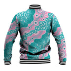 Hereditary Cancer Awareness Australia Indigenous Baseball Jacket Pink and Teal - Aussie Hoodie