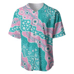 Hereditary Cancer Awareness Australia Indigenous Baseball Jersey Pink and Teal - Aussie Hoodie
