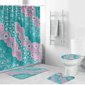 Hereditary Cancer Awareness Australia Indigenous Bathroom Set Pink and Teal - Aussie Hoodie