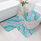 Hereditary Cancer Awareness Australia Indigenous Bathroom Set Pink and Teal - Aussie Hoodie