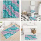 Hereditary Cancer Awareness Australia Indigenous Bathroom Set Pink and Teal - Aussie Hoodie