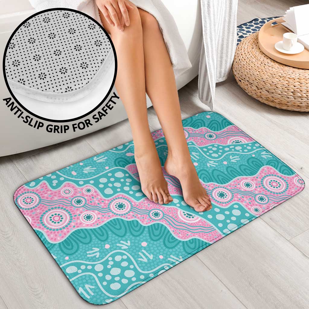 Hereditary Cancer Awareness Australia Indigenous Bathroom Set Pink and Teal - Aussie Hoodie