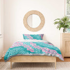 Hereditary Cancer Awareness Australia Indigenous Bedding Set Pink and Teal - Aussie Hoodie