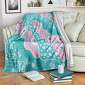 Hereditary Cancer Awareness Australia Indigenous Blanket Pink and Teal - Aussie Hoodie