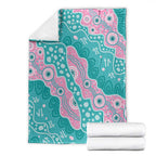 Hereditary Cancer Awareness Australia Indigenous Blanket Pink and Teal - Aussie Hoodie