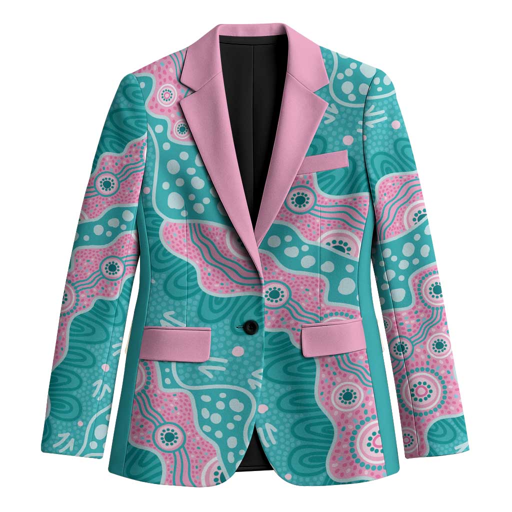 Hereditary Cancer Awareness Australia Indigenous Blazer Pink and Teal - Aussie Hoodie