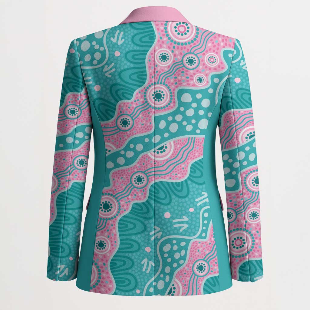 Hereditary Cancer Awareness Australia Indigenous Blazer Pink and Teal - Aussie Hoodie