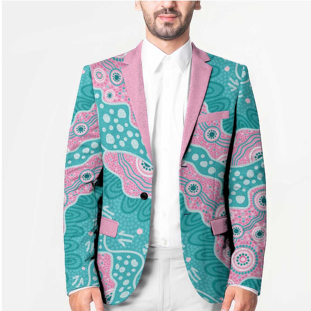 Hereditary Cancer Awareness Australia Indigenous Blazer Pink and Teal - Aussie Hoodie