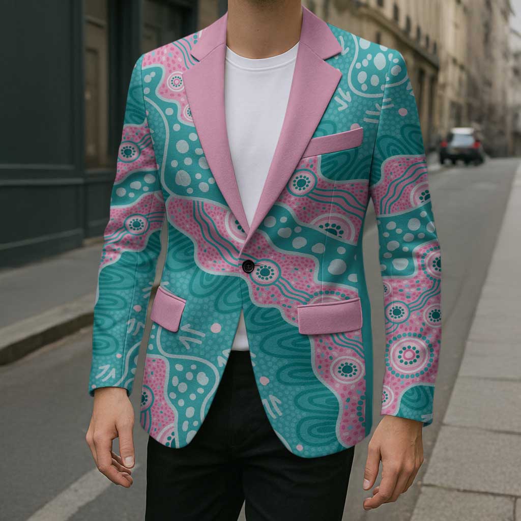 Hereditary Cancer Awareness Australia Indigenous Blazer Pink and Teal - Aussie Hoodie