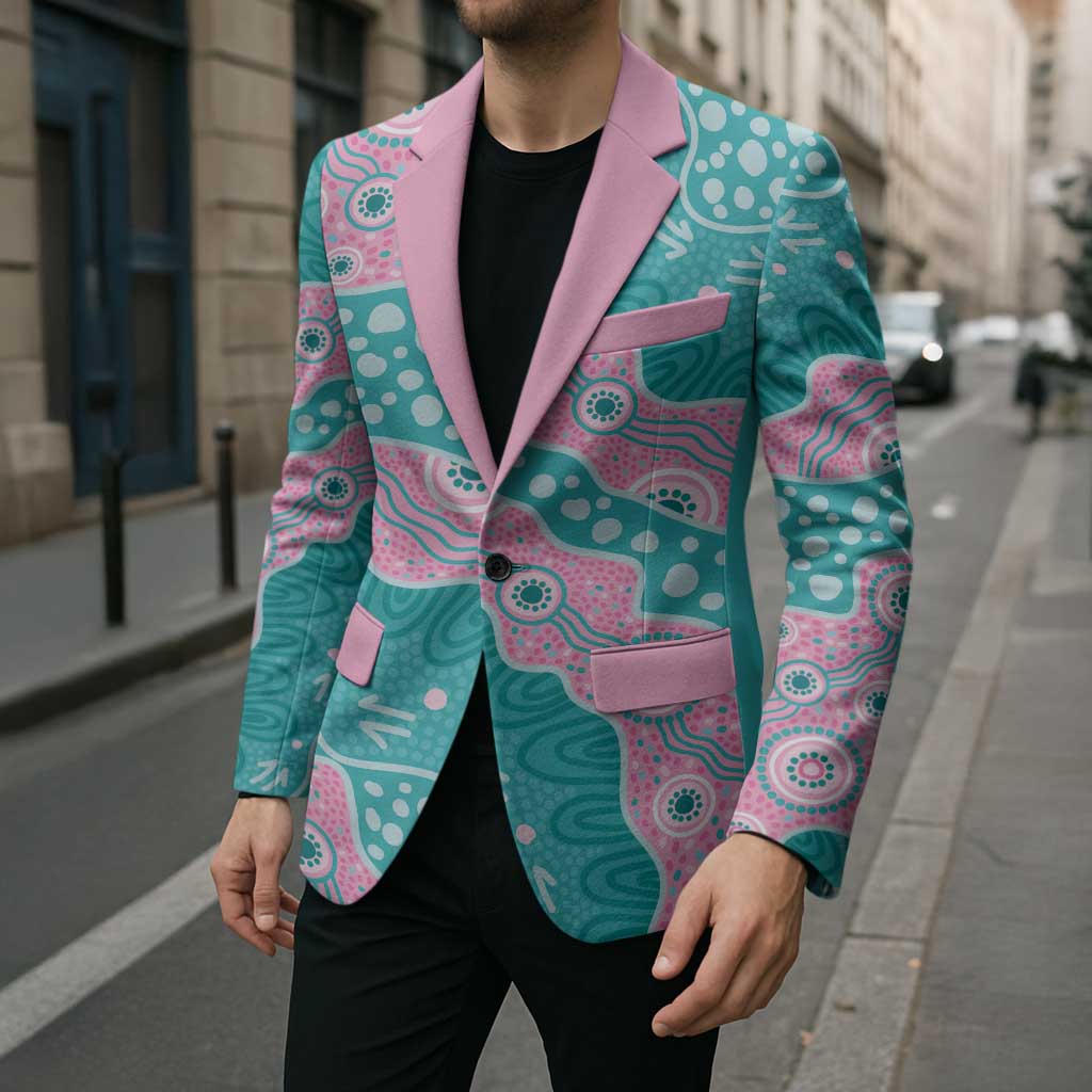 Hereditary Cancer Awareness Australia Indigenous Blazer Pink and Teal - Aussie Hoodie