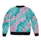 Hereditary Cancer Awareness Australia Indigenous Bomber Jacket Pink and Teal - Aussie Hoodie