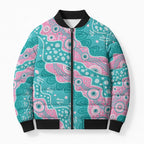 Hereditary Cancer Awareness Australia Indigenous Bomber Puffer Jacket Pink and Teal - Aussie Hoodie