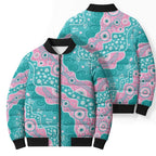 Hereditary Cancer Awareness Australia Indigenous Bomber Puffer Jacket Pink and Teal - Aussie Hoodie