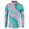Hereditary Cancer Awareness Australia Indigenous Button Sweatshirt Pink and Teal - Aussie Hoodie