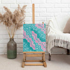 Hereditary Cancer Awareness Australia Indigenous Canvas Wall Art Pink and Teal - Aussie Hoodie
