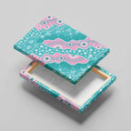 Hereditary Cancer Awareness Australia Indigenous Canvas Wall Art Pink and Teal - Aussie Hoodie