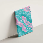 Hereditary Cancer Awareness Australia Indigenous Canvas Wall Art Pink and Teal - Aussie Hoodie
