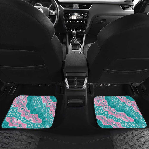 Hereditary Cancer Awareness Australia Indigenous Car Mats Pink and Teal - Aussie Hoodie