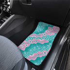 Hereditary Cancer Awareness Australia Indigenous Car Mats Pink and Teal - Aussie Hoodie