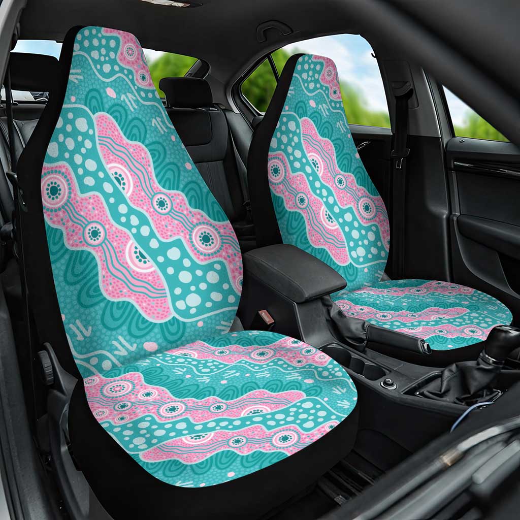 Hereditary Cancer Awareness Australia Indigenous Car Seat Cover Pink and Teal - Aussie Hoodie