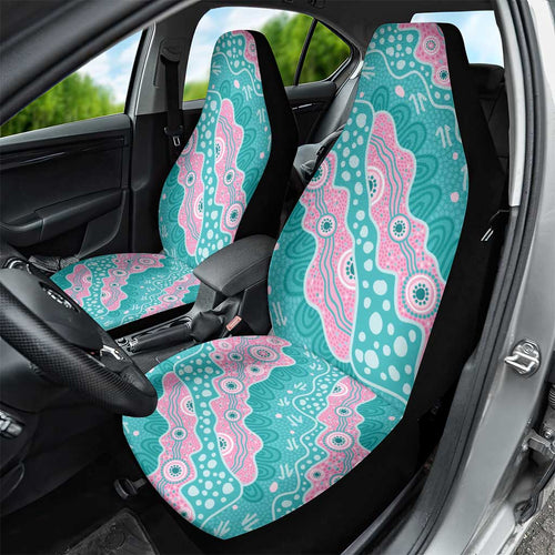 Hereditary Cancer Awareness Australia Indigenous Car Seat Cover Pink and Teal - Aussie Hoodie