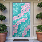 Hereditary Cancer Awareness Australia Indigenous Door Cover Pink and Teal - Aussie Hoodie