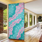 Hereditary Cancer Awareness Australia Indigenous Door Cover Pink and Teal - Aussie Hoodie