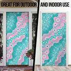 Hereditary Cancer Awareness Australia Indigenous Door Cover Pink and Teal - Aussie Hoodie