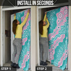Hereditary Cancer Awareness Australia Indigenous Door Cover Pink and Teal - Aussie Hoodie