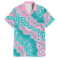 Hereditary Cancer Awareness Australia Indigenous Family Matching Puletasi and Hawaiian Shirt Pink and Teal - Aussie Hoodie