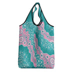Hereditary Cancer Awareness Australia Indigenous Grocery Bag Pink and Teal - Aussie Hoodie