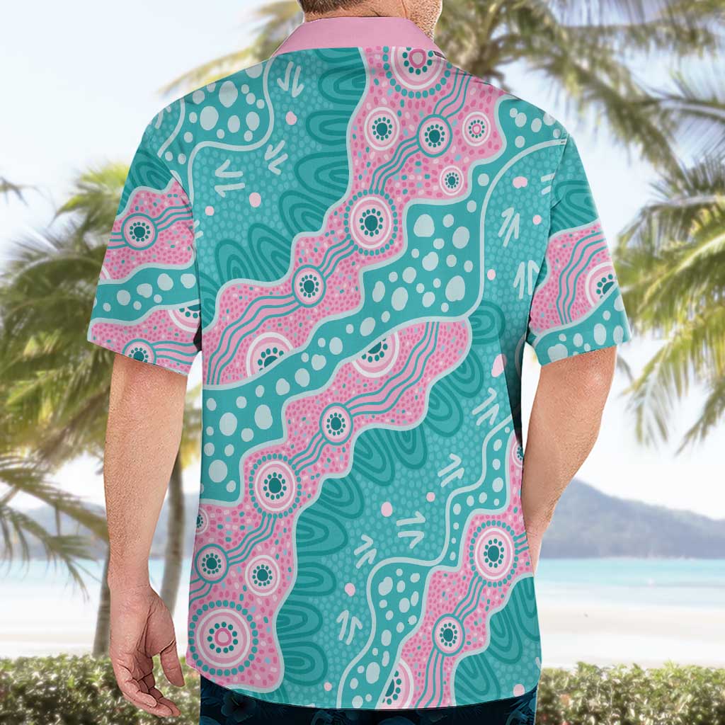 Hereditary Cancer Awareness Australia Indigenous Hawaiian Shirt Pink and Teal - Aussie Hoodie