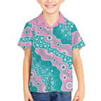 Hereditary Cancer Awareness Australia Indigenous Hawaiian Shirt Pink and Teal - Aussie Hoodie