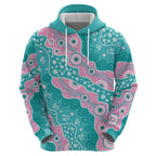 Hereditary Cancer Awareness Australia Indigenous Hoodie Pink and Teal - Aussie Hoodie