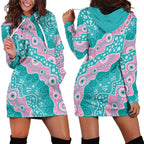 Hereditary Cancer Awareness Australia Indigenous Hoodie Dress Pink and Teal - Aussie Hoodie