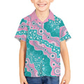 Hereditary Cancer Awareness Australia Indigenous Kid Hawaiian Shirt Pink and Teal - Aussie Hoodie