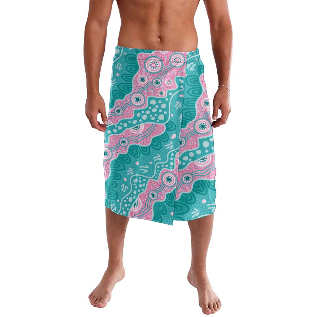 Hereditary Cancer Awareness Australia Indigenous Lavalava Pink and Teal - Aussie Hoodie